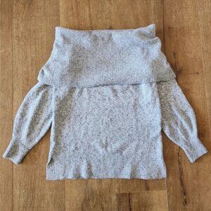 Loft women's grey off the shoulder sweater small normcore minimalist casual cozy